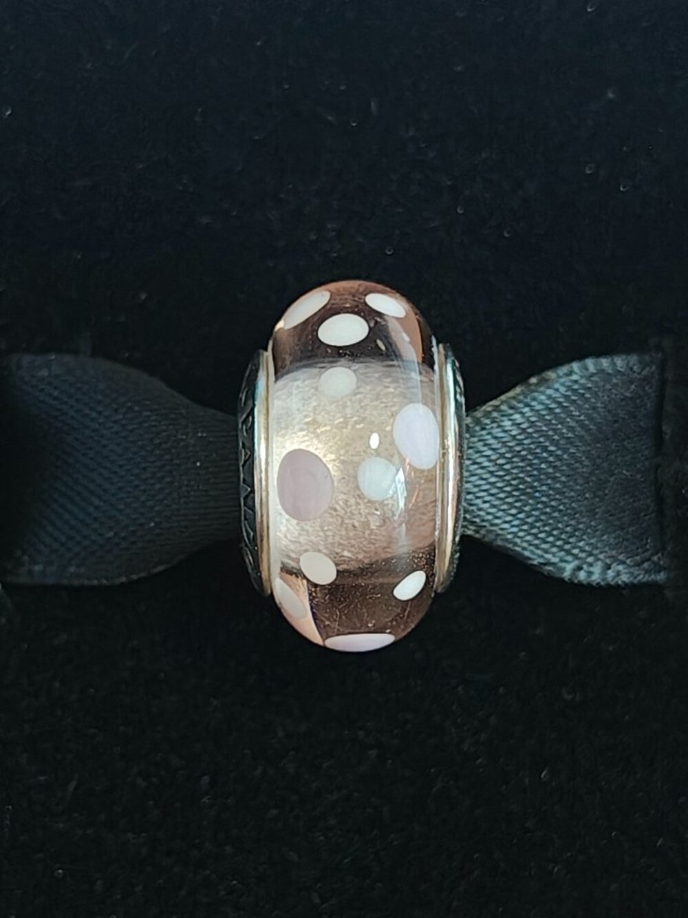 Authentic Pandora Retired Pink Bubbles Murano Charm 790694 Sterling Silver Glass
